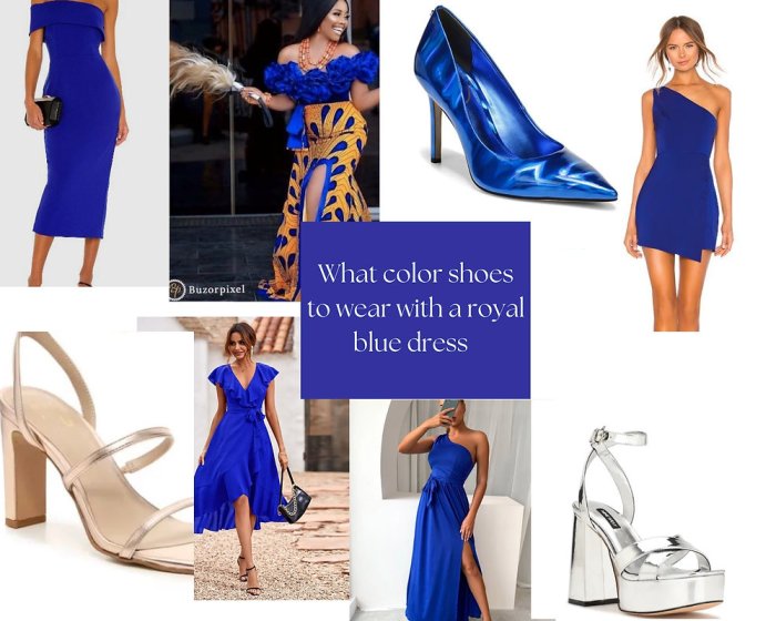 Best color shoes for royal blue dress