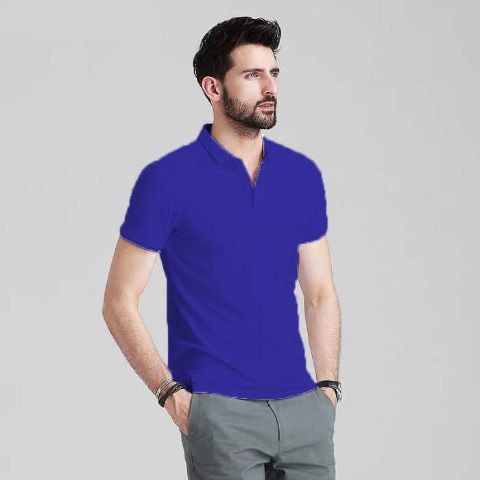 Royal blue men's dress shirt