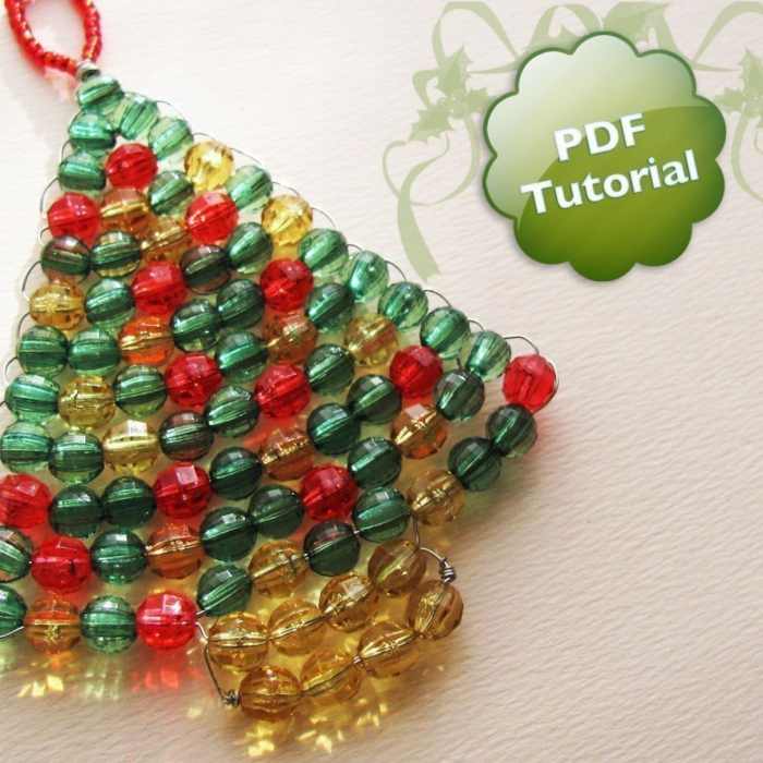 How to make a beaded christmas tree decoration