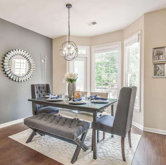 How to decorate a gray dining room